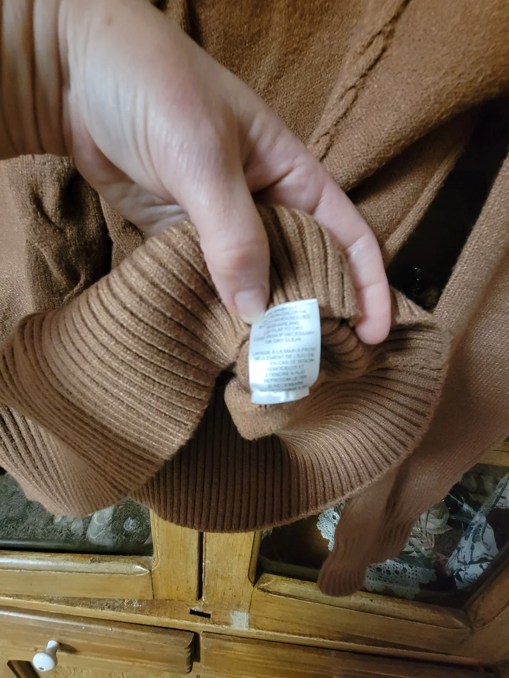 Truth by Republic NWOT Cable Knit MockbTurtleneck Sweater in Camel Brown Sz L